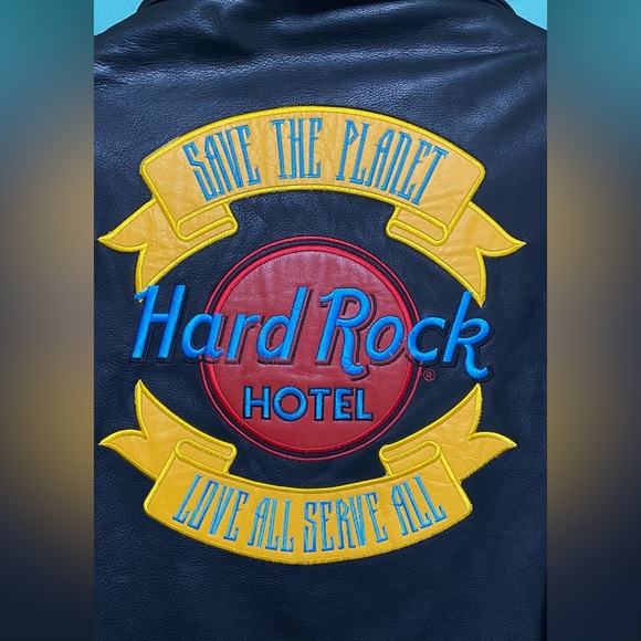 Hard Rock Cafe Biker Leather Jacker - Picture 7 of 14